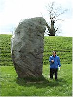 Jean and one of the Avebury stones